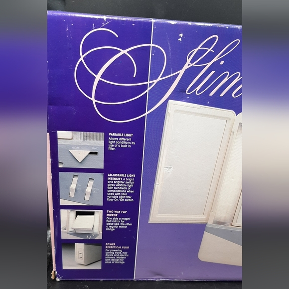 Slimline Electronic Make-up Mirror Adjustable Two-Way Mirror Receptical Plug - Picture 2 of 10
